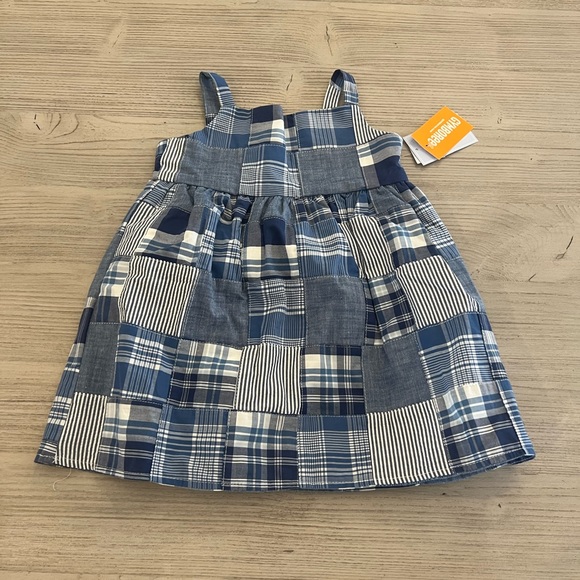 Blue madras print, sleeveless toddler girls dress from Gymboree - Picture 5 of 12